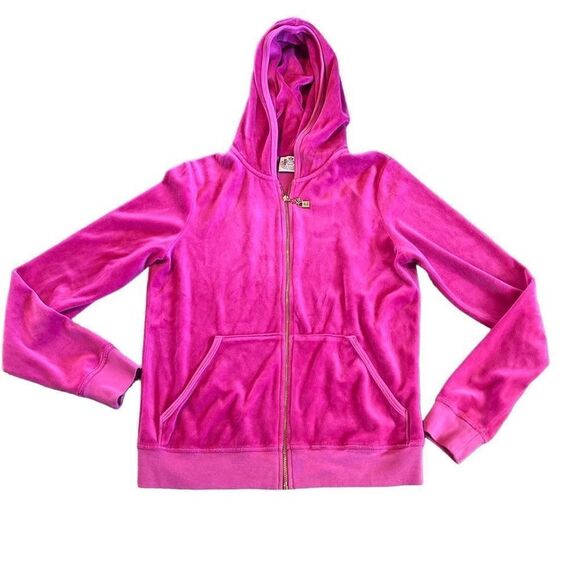 Y2K Juicy Couture Barbie Pink
Velour Velvet Tracksuit Sweater
Size XL - Picture 6 of 7